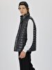 Zipper Closing Puffer Black Vest