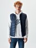 Zipper Closing Puffer Navy Vest