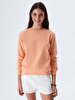 Round Collar Orange Sweatshirt
