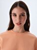 Round Collar Orange Sweatshirt