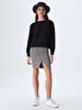 Round Collar Black Sweatshirt