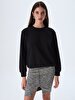 Round Collar Black Sweatshirt