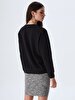 Round Collar Black Sweatshirt