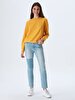 Round Collar Yellow Sweatshirt