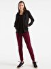 With Hood Zipper Closing Black Cardigan