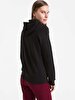 With Hood Zipper Closing Black Cardigan