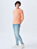 Crew Neck Orange Sweatshirt