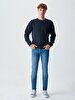 Crew Neck Navy Sweatshirt