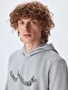 Logo Printed With Hood Grey Sweatshirt