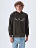 Logo Printed With Hood Green Sweatshirt