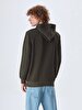Logo Printed With Hood Green Sweatshirt