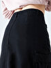 Cargo Midi Black Skirt