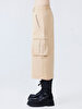 Cargo Midi Beige Skirt