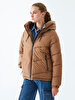 Puffer With Hood Brown Coat