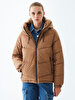 Puffer With Hood Brown Coat