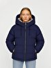 Puffer With Hood Dark Blue Coat