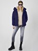Puffer With Hood Dark Blue Coat