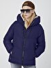 Puffer With Hood Dark Blue Coat