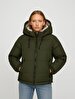 Puffer With Hood Green Coat
