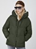 Puffer With Hood Green Coat