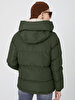 Puffer With Hood Green Coat
