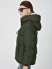 Puffer With Hood Green Coat