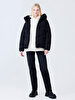 Puffer With Hood Black Coat