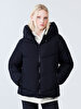 Puffer With Hood Black Coat