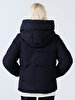 Puffer With Hood Black Coat