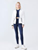 With Hood Zipper Closing White Coat