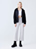 With Hood Zipper Closing Black Coat