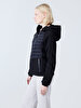 With Hood Zipper Closing Black Coat