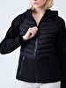 With Hood Zipper Closing Black Coat