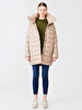 With Hood Puffer Beige Coat