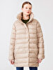 With Hood Puffer Beige Coat