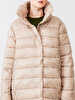 With Hood Puffer Beige Coat