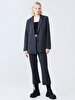 Padded Thin Striped Print Blazer Green Jacket