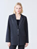 Padded Thin Striped Print Blazer Green Jacket