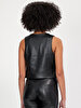 Leather Look Black Vest