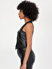 Leather Look Black Vest