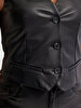 Leather Look Black Vest