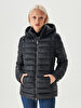 Puffer With Hood Black Coat
