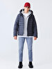 With Hood Puffer Dark Grey Coat