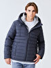 With Hood Puffer Dark Grey Coat