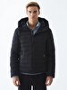 With Hood Puffer Black Coat