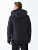 With Hood Puffer Black Coat