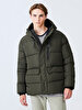 With Hood Puffer Short Green Coat