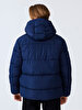 With Hood Puffer Short Navy Coat