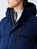 With Hood Puffer Short Navy Coat