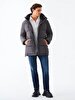 With Hood Puffer Dark Grey Coat